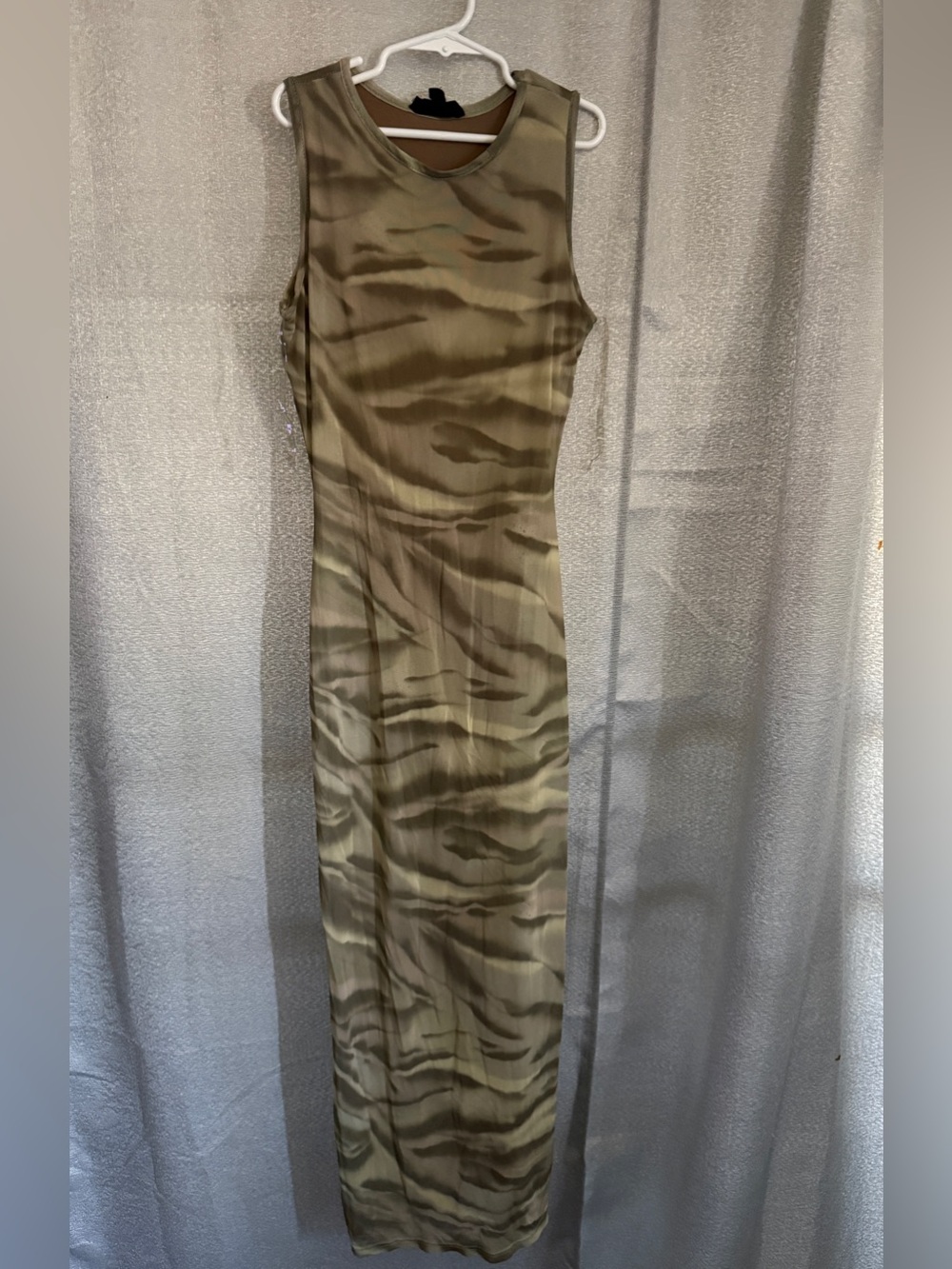 See You Monday Olive Green Tiger-Print Sleeveless Jumpsuit